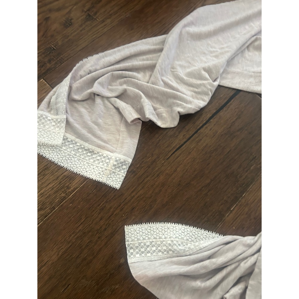 Victorias Secret Pajama Set modal Beige Lace Trim Button Down Top Lounge Pants L - Picture 4 of 6